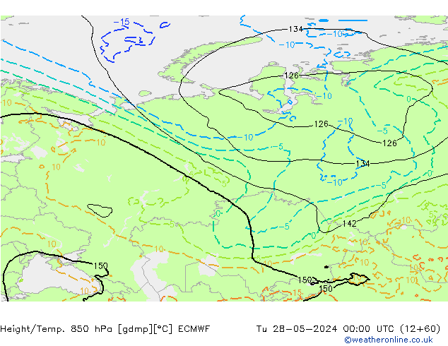 Z500/Yağmur (+YB)/Z850 ECMWF Sa 28.05.2024 00 UTC