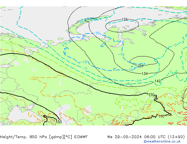 Z500/Rain (+SLP)/Z850 ECMWF  29.05.2024 06 UTC