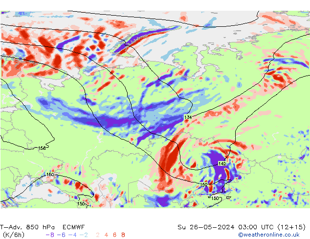 T-Adv. 850 hPa ECMWF Ne 26.05.2024 03 UTC