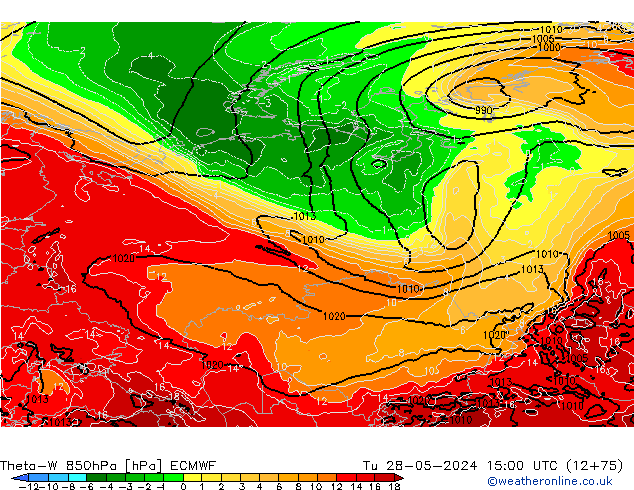 Theta-W 850hPa ECMWF di 28.05.2024 15 UTC