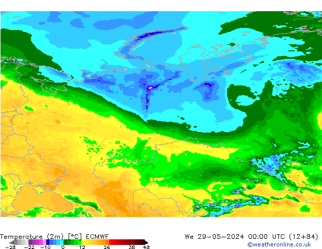 Temperature (2m) ECMWF We 29.05.2024 00 UTC