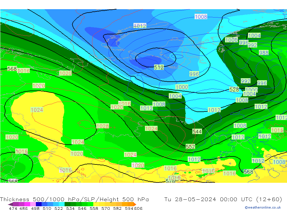 Thck 500-1000hPa ECMWF Ter 28.05.2024 00 UTC