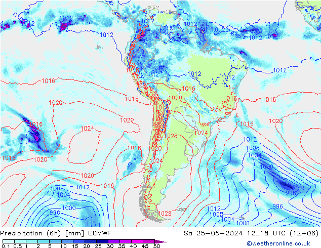 Z500/Regen(+SLP)/Z850 ECMWF za 25.05.2024 18 UTC