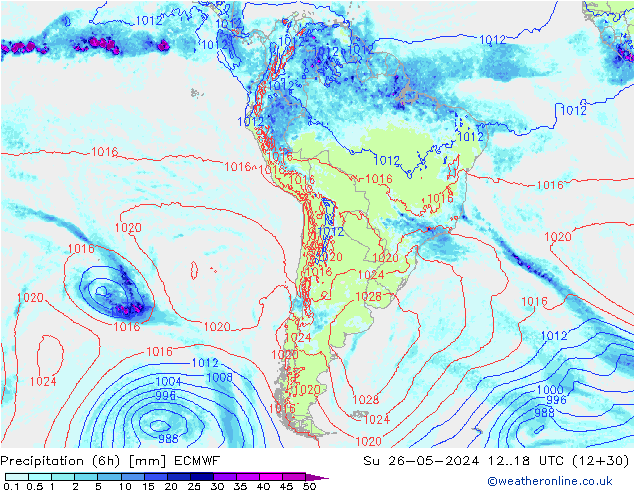 Z500/Rain (+SLP)/Z850 ECMWF Su 26.05.2024 18 UTC