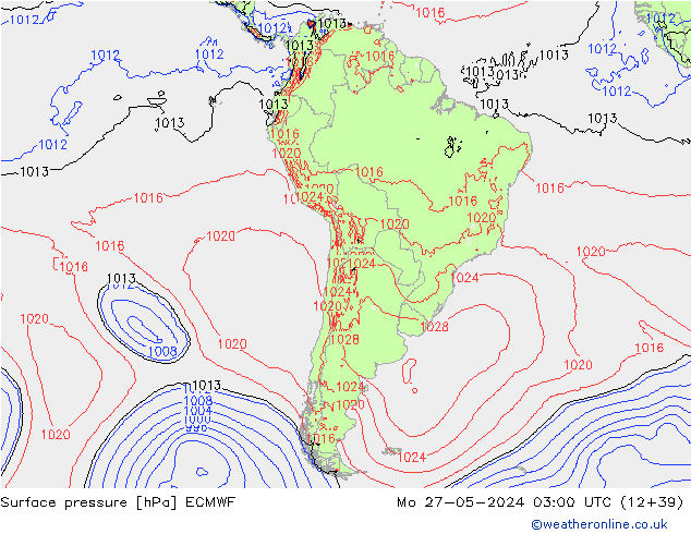 Surface pressure ECMWF Mo 27.05.2024 03 UTC