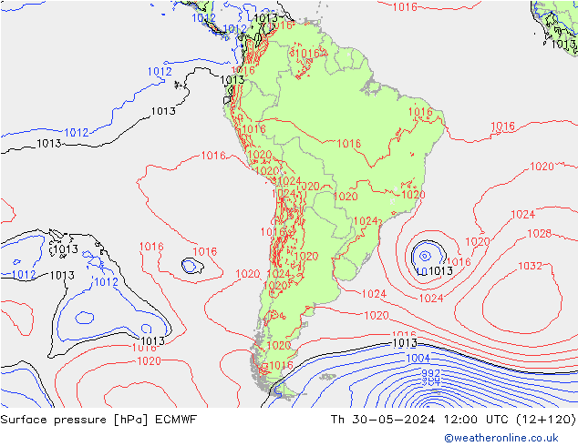 Yer basıncı ECMWF Per 30.05.2024 12 UTC