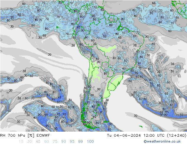 Humedad rel. 700hPa ECMWF mar 04.06.2024 12 UTC