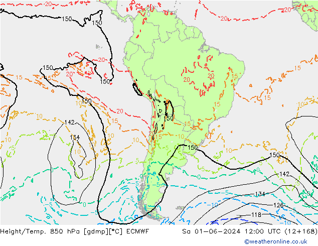 Z500/Rain (+SLP)/Z850 ECMWF sab 01.06.2024 12 UTC