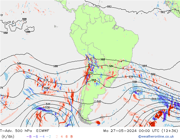 T-Adv. 500 hPa ECMWF Seg 27.05.2024 00 UTC