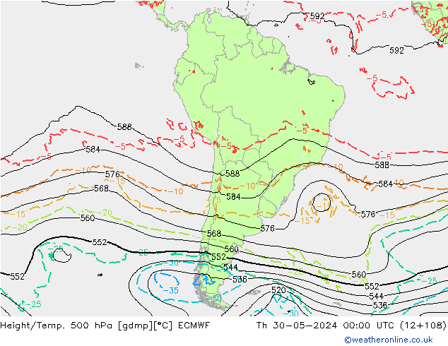 Z500/Yağmur (+YB)/Z850 ECMWF Per 30.05.2024 00 UTC