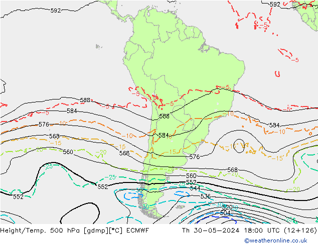 Z500/Rain (+SLP)/Z850 ECMWF Th 30.05.2024 18 UTC