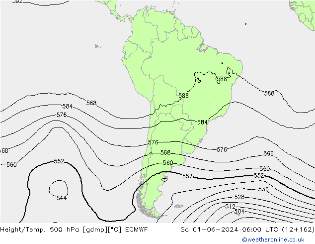 Z500/Yağmur (+YB)/Z850 ECMWF Cts 01.06.2024 06 UTC