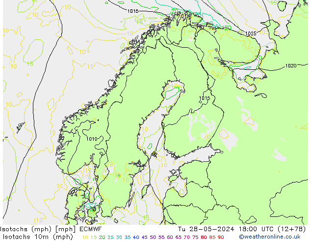 Isotaca (mph) ECMWF mar 28.05.2024 18 UTC