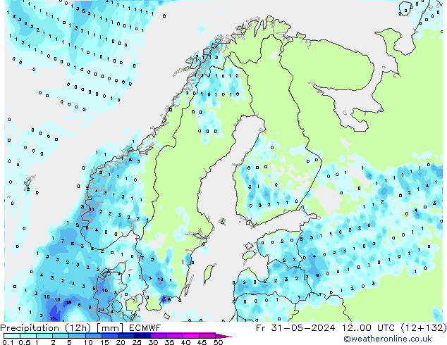 Precipitação (12h) ECMWF Sex 31.05.2024 00 UTC