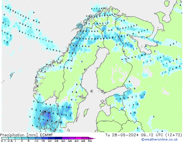 precipitação ECMWF Ter 28.05.2024 12 UTC