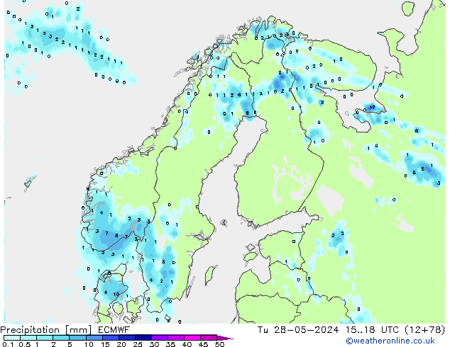 Précipitation ECMWF mar 28.05.2024 18 UTC