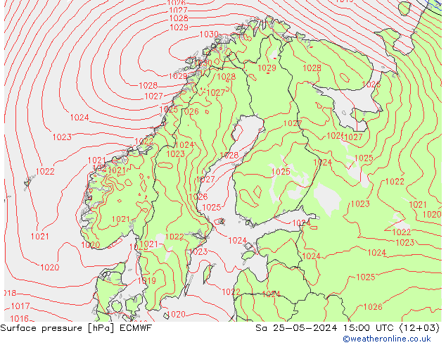 pression de l'air ECMWF sam 25.05.2024 15 UTC