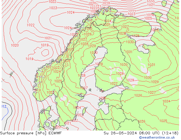 Surface pressure ECMWF Su 26.05.2024 06 UTC