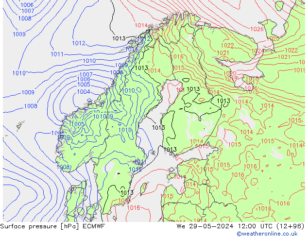 приземное давление ECMWF ср 29.05.2024 12 UTC