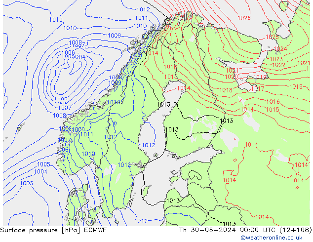 Yer basıncı ECMWF Per 30.05.2024 00 UTC