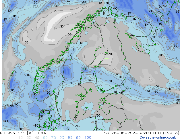 RH 925 hPa ECMWF Su 26.05.2024 03 UTC