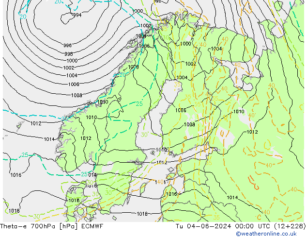 Theta-e 700hPa ECMWF mar 04.06.2024 00 UTC