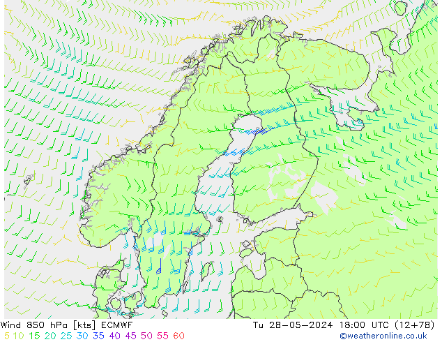 Vento 850 hPa ECMWF Ter 28.05.2024 18 UTC