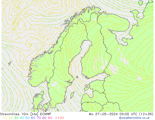 Rüzgar 10m ECMWF Pzt 27.05.2024 00 UTC