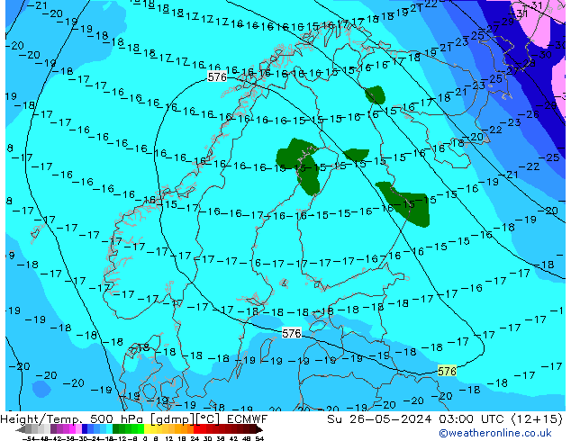 Height/Temp. 500 hPa ECMWF Su 26.05.2024 03 UTC