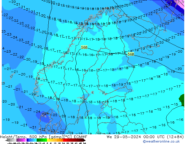 Z500/Rain (+SLP)/Z850 ECMWF We 29.05.2024 00 UTC