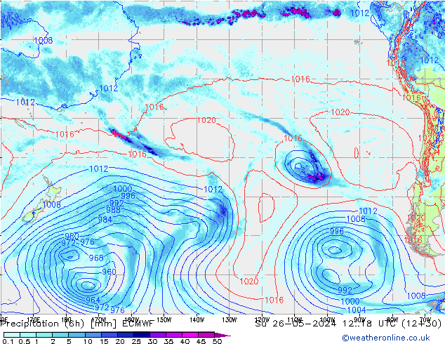 Nied. akkumuliert (6Std) ECMWF So 26.05.2024 18 UTC