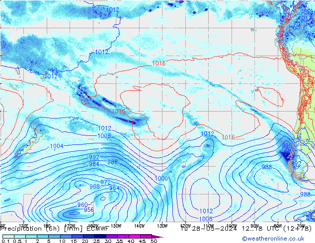 Z500/Rain (+SLP)/Z850 ECMWF Tu 28.05.2024 18 UTC