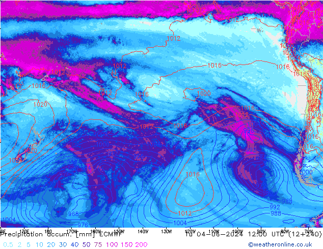 Toplam Yağış ECMWF Sa 04.06.2024 12 UTC