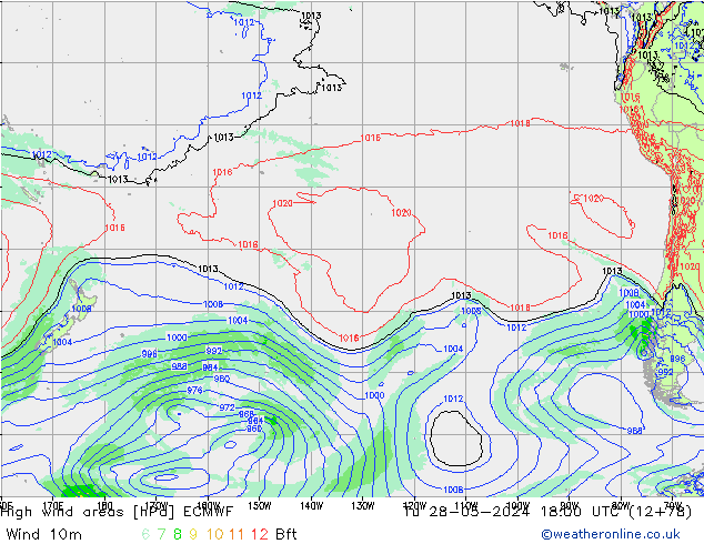 High wind areas ECMWF mar 28.05.2024 18 UTC