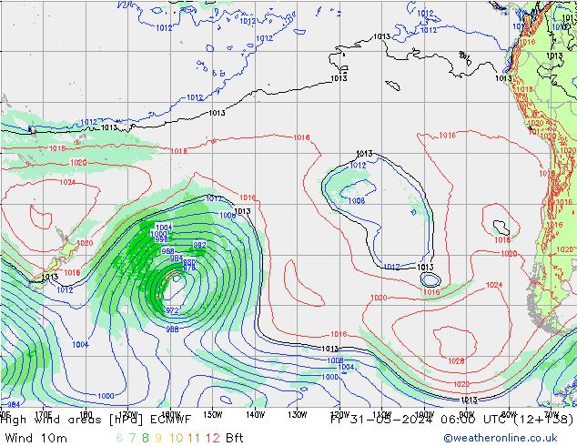 High wind areas ECMWF ven 31.05.2024 06 UTC