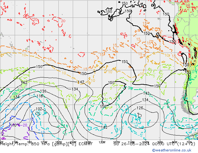 Height/Temp. 850 hPa ECMWF Su 26.05.2024 00 UTC