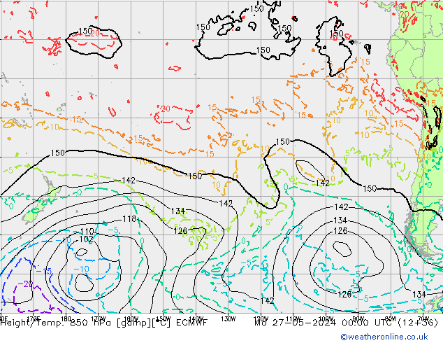 Z500/Rain (+SLP)/Z850 ECMWF Mo 27.05.2024 00 UTC