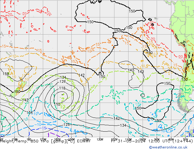 Height/Temp. 850 hPa ECMWF Fr 31.05.2024 12 UTC