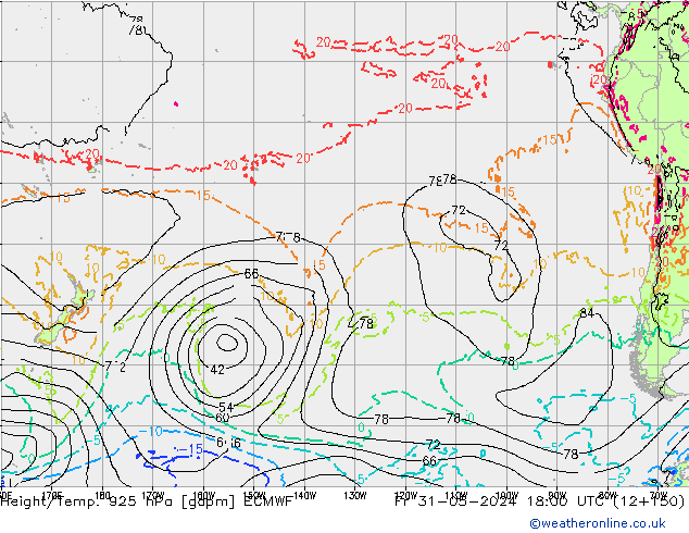 Height/Temp. 925 гПа ECMWF пт 31.05.2024 18 UTC