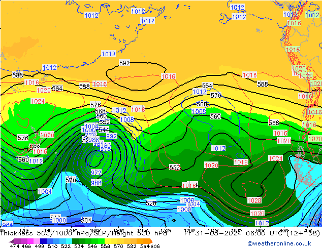 Thck 500-1000hPa ECMWF  31.05.2024 06 UTC