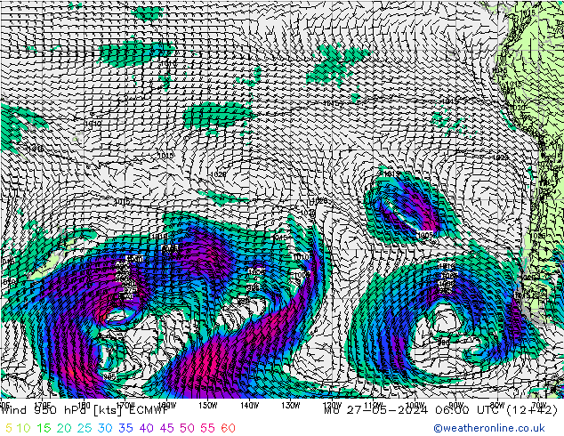 Wind 950 hPa ECMWF Mo 27.05.2024 06 UTC