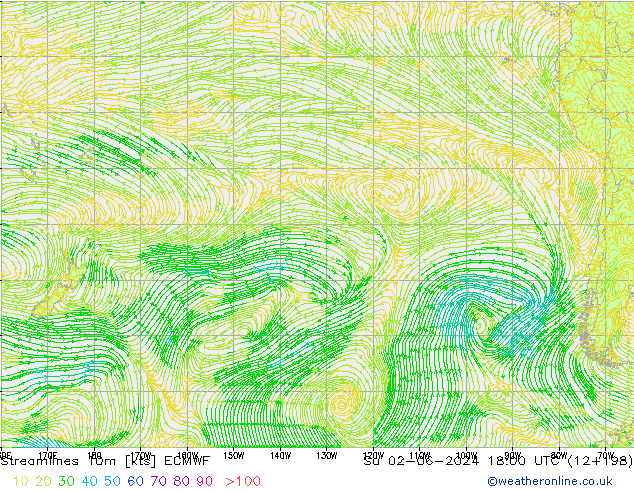 Streamlines 10m ECMWF Su 02.06.2024 18 UTC