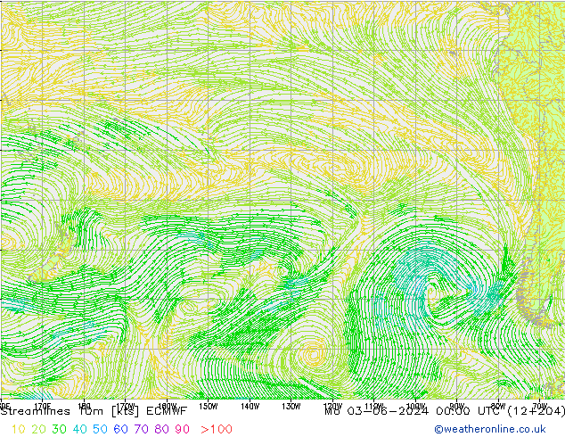 Linha de corrente 10m ECMWF Seg 03.06.2024 00 UTC