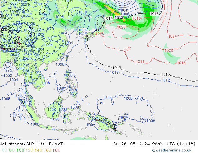 Prąd strumieniowy ECMWF nie. 26.05.2024 06 UTC