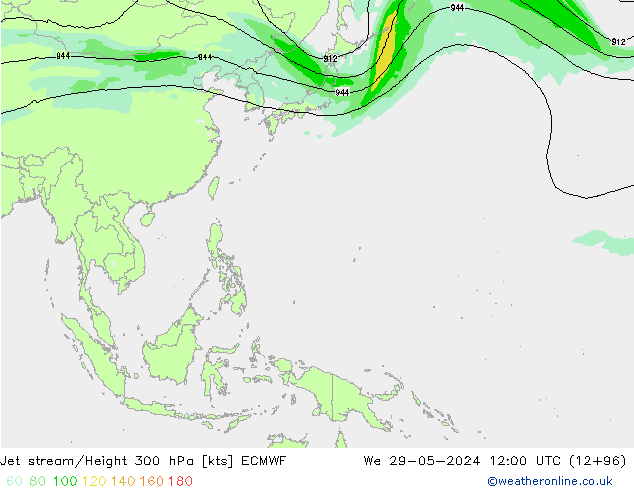 Corriente en chorro ECMWF mié 29.05.2024 12 UTC