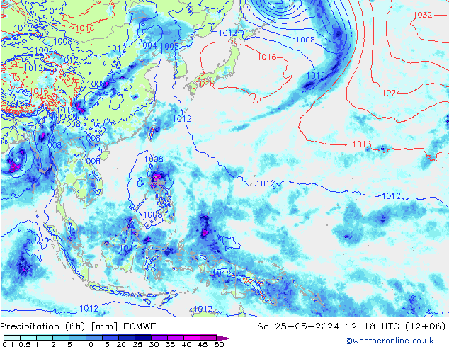 Z500/Rain (+SLP)/Z850 ECMWF сб 25.05.2024 18 UTC