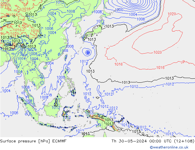 Bodendruck ECMWF Do 30.05.2024 00 UTC