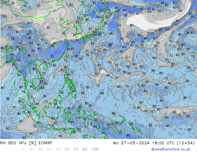 RH 850 hPa ECMWF  27.05.2024 18 UTC