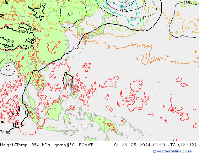 Z500/Rain (+SLP)/Z850 ECMWF dim 26.05.2024 00 UTC