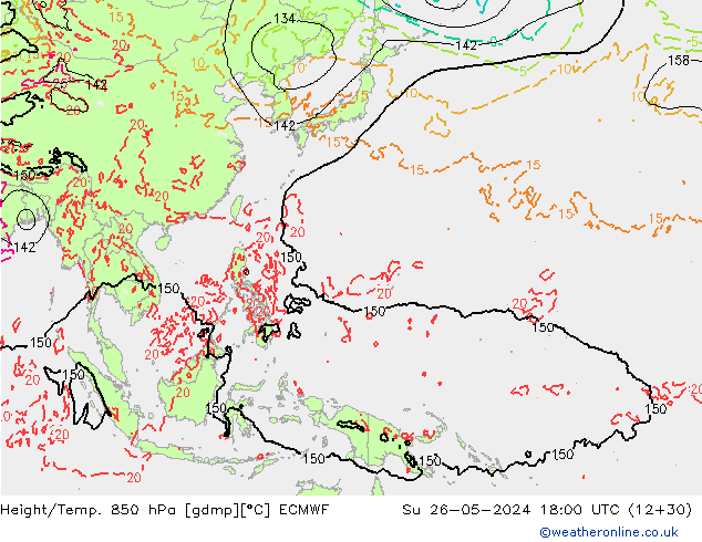 Z500/Rain (+SLP)/Z850 ECMWF dim 26.05.2024 18 UTC